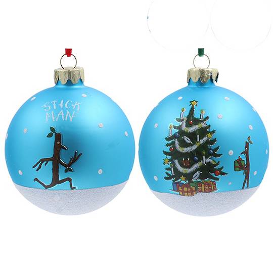 PRE-ORDER - Set 2, Glass Ball Aqua, Stickman & Stickman Tree 8cm *ETA Nov
